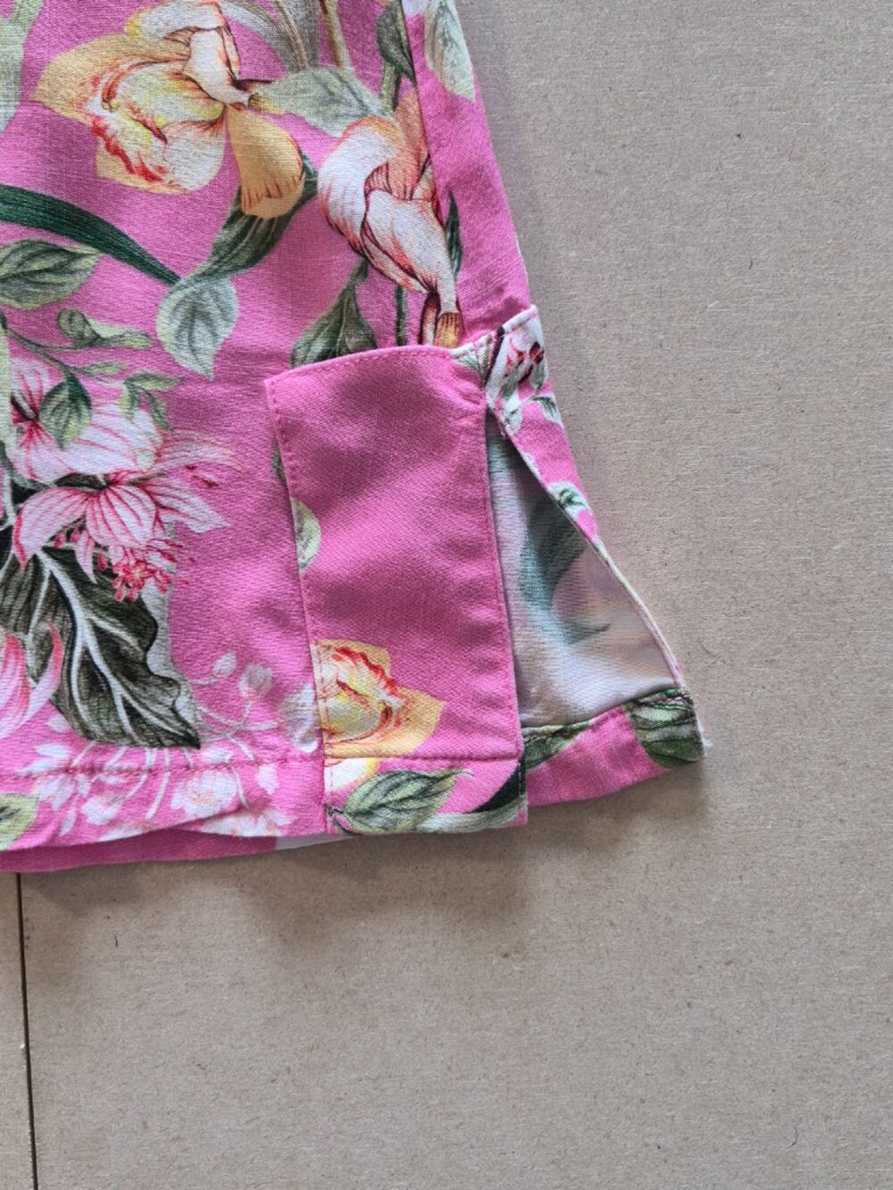 Maaji Pink Floral Kimono Mini Dress Cover Up Boho - Picture 9 of 15